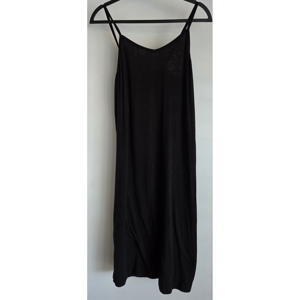 Nothing Fits But Black Sleeveless Midi Dress One Size Solid Minimalist Gown